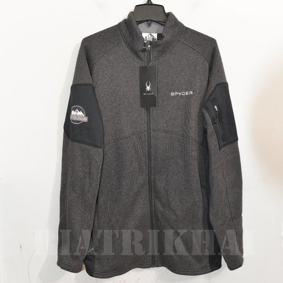 BLACK/GRAY Spyder Men full-zip‎ Empire Jacket - Picture 1 of 7